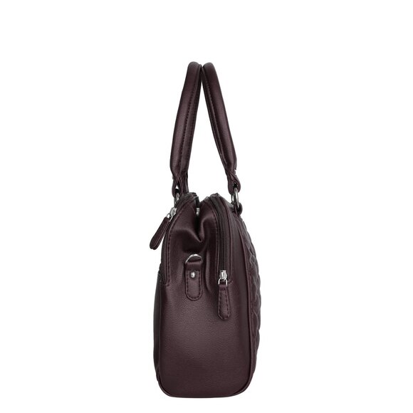 Vegan Leather Women’s Brown Handbag – Top Handle Satchel with Crossbody Strap - Picture 7 of 11
